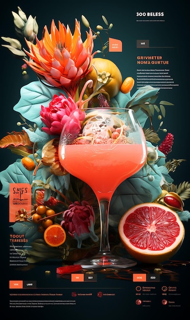 Foto brandy de goiaba exótica colorida com uma paleta de cores tropicais e vibrantes conceitos criativos ideias de design