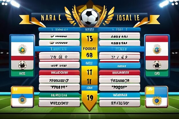 Brasil vs Argentina modelo de transmissão de placar para o torneio de futebol esportivo da América do Sul