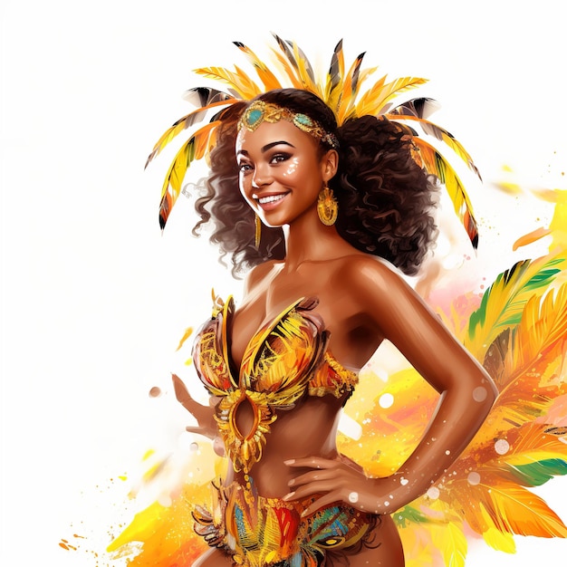 Brasilianische Karnevalstänzerin beim brasilianischen Karneval zur Feier Generative KI