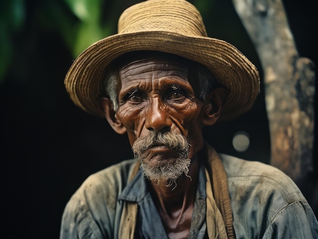 Brasilianischer Mann aus dem frühen 20. Jahrhundert, altes Farbfoto