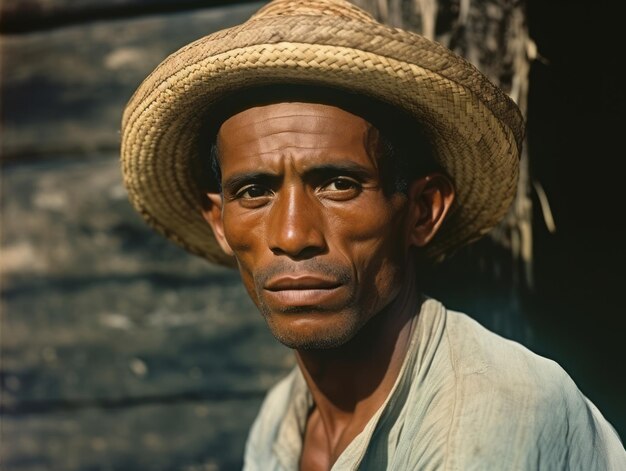 Foto brasilianischer mann aus dem frühen 20. jahrhundert, altes farbfoto