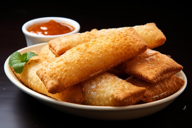 Brasilianischer pastellfarbener frittierter Snack, gefüllt mit Fleisch und Käse