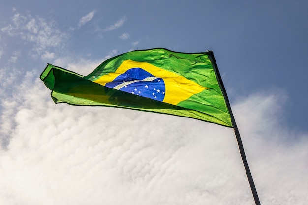 Brasilien Flagge im Freien in Rio de Janeiro.