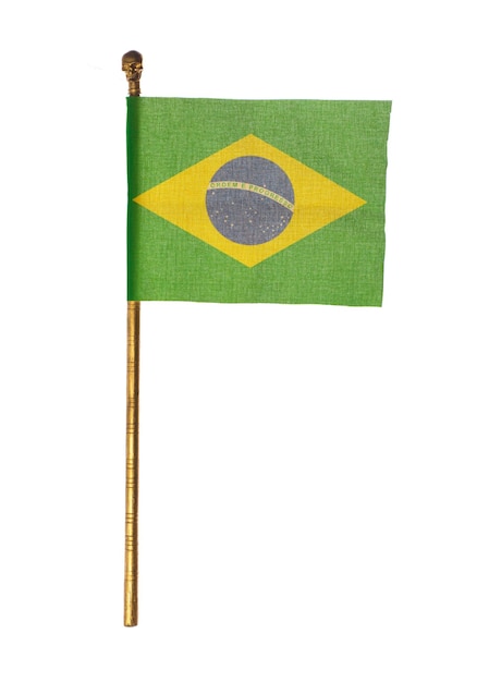 Brasilien-Flagge isoliert auf weißem Hintergrund