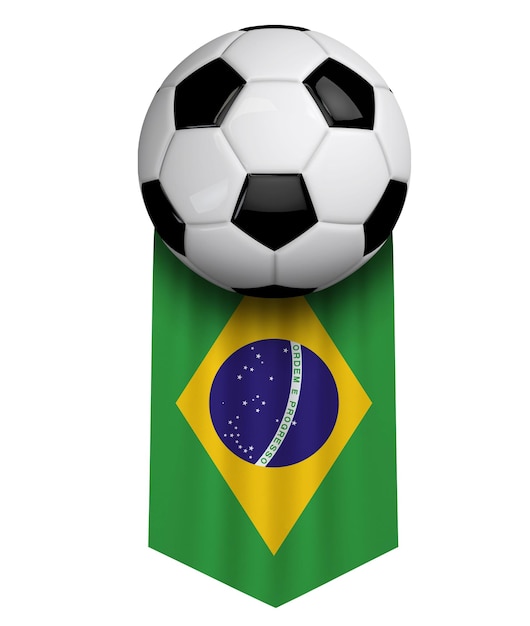 Brasilien Fußball Flagge Tuch hängende Banner 3D-Rendering