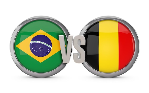 Brasilien gegen Belgien Fußball-Viertelfinalspiel 3D-Rendering