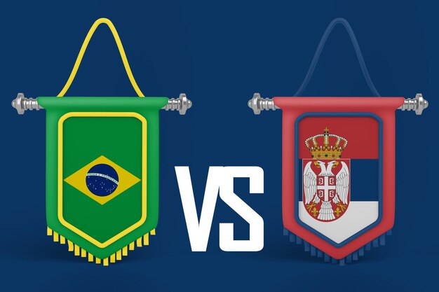 Brasilien VS Serbien Flaggenbanner