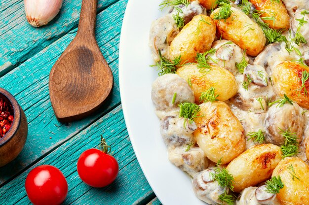 Bratkartoffeln mit Champignons