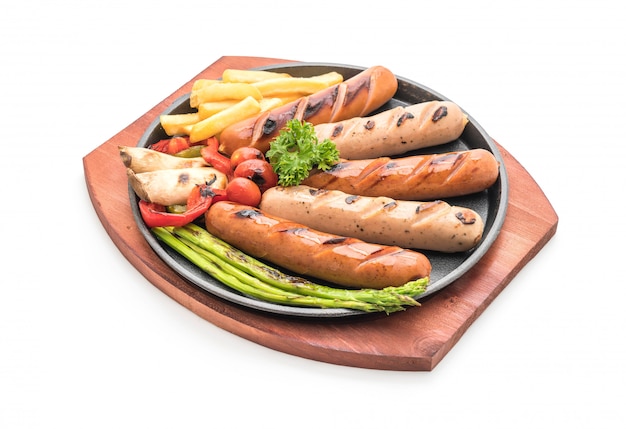 Bratwurst mit Gemüse