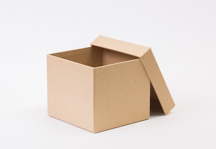 Foto braune box auf weiß