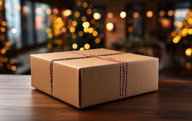 Braune Geschenkbox aus Karton, bereit zur Lieferung