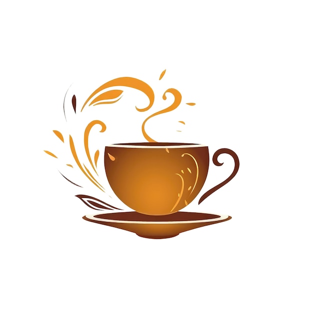 Braune Logo-Teetasse auf isoliertem, transparentem Hintergrund, PNG-generative KI