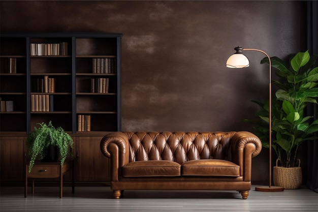 braune Sofa-Bücher