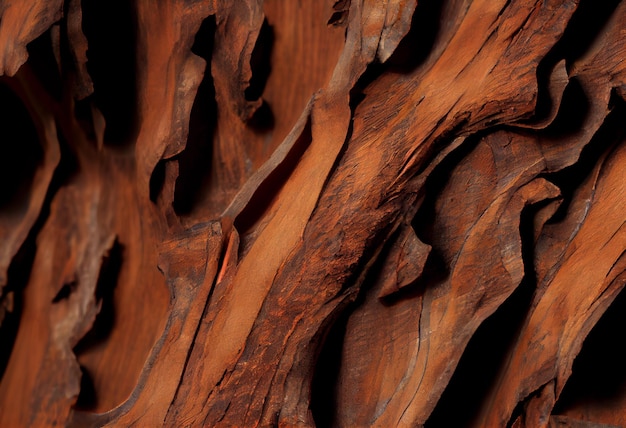 Brauner Baum aus Holz Die gewellte Oberfläche