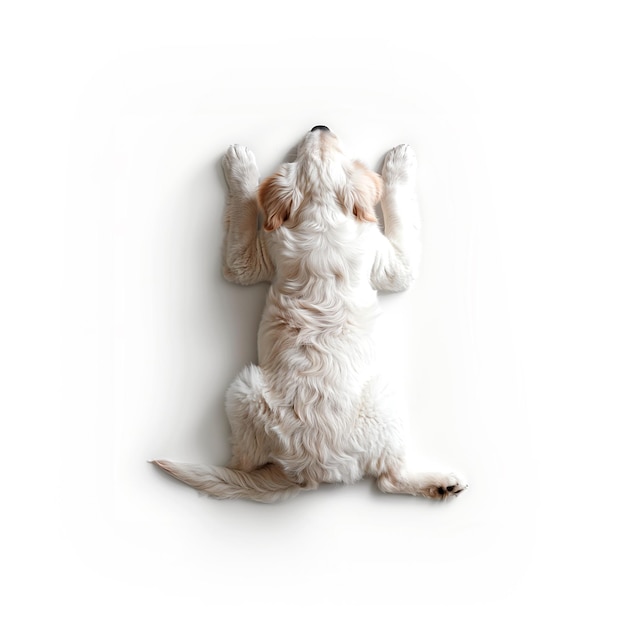 Brauner und weißer Hund auf weißem Boden Generative KI