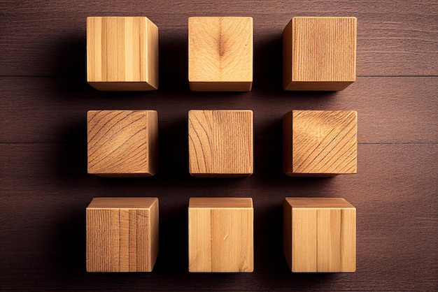 brauner Würfelblock aus Holz