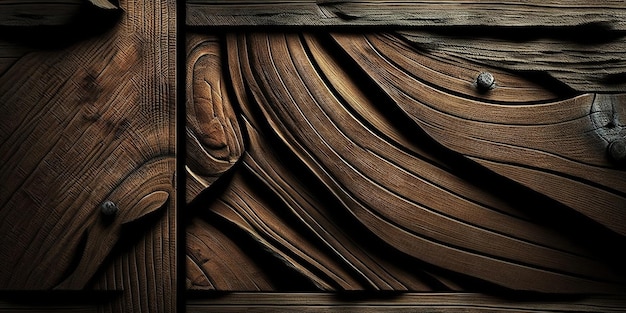 Braunes Holzstruktur-Makrodetail-Hintergrundbild, das von künstlicher Intelligenz generiert wird