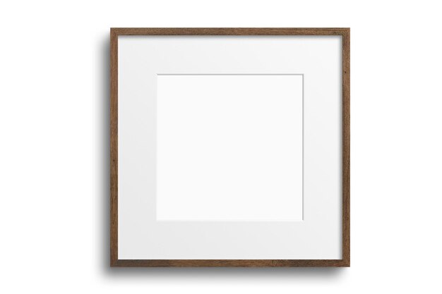Braunfarbenes 120-Quadrat-Bildrahmen-Mockup, isoliert auf einem durchsichtigen Hintergrund