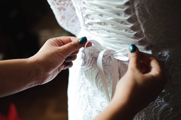 Braut Hochzeit Details - Hochzeit weißes Kleid für eine Frau