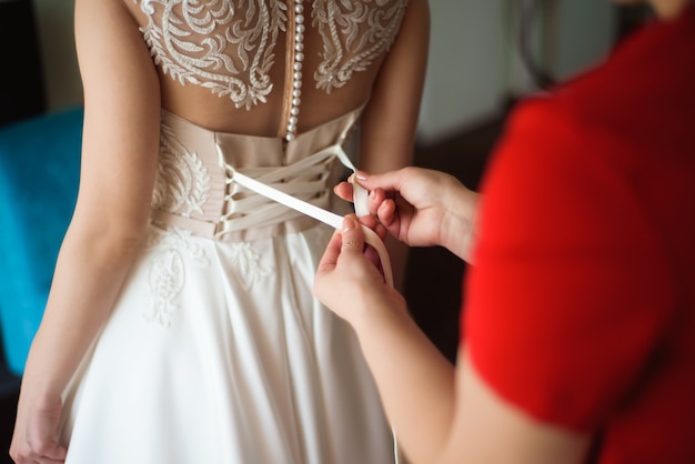 Braut Hochzeit Details - Hochzeit weißes Kleid für eine Frau