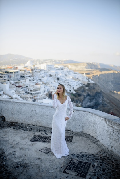 Braut in Santorini Insel, Griechenland