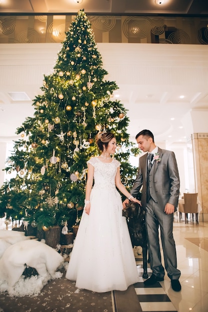 Braut und Bräutigam zur Weihnachtszeit