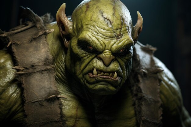 Brawny Green Orc Krieger Kreatur Monster Erzeugen Sie Ai