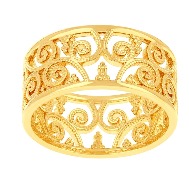 brazalete de oro sobre un fondo blanco con piedra de topacio y diamantes