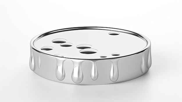 un brazalete de plata con gotas de agua en la parte inferior.