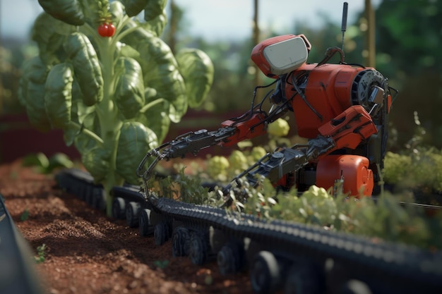 Brazo robótico en agricultura Generar Ai