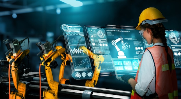 Brazos robóticos industriales inteligentes para tecnología de producción digital en fábrica