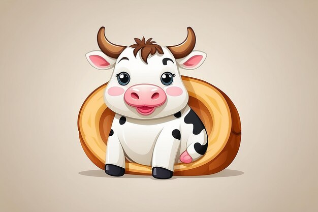 Bread Cartoon Vector Premium Cow Flat Tierfutter-Ikonen