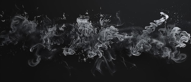 Breite Leinwandkunstwerke mit dynamischen, komplizierten Mustern wirbelnder Rauch vor einem dunklen, ausgedehnten Hintergrund