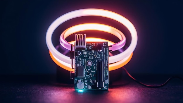 Breites Arduino-Steuerelement auf dem dunklen Hintergrund