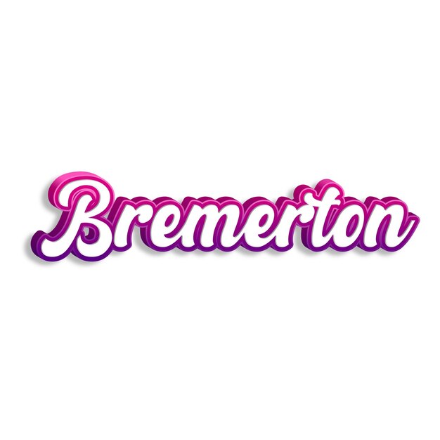 Foto bremerton tipografia 3d design amarelo rosa branco fundo foto jpg