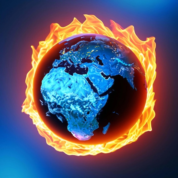 Brennende Erde auf der westlichen Hemisphäre