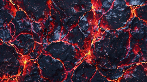 Brennende Lava in der Nähe Abstract Hintergrund