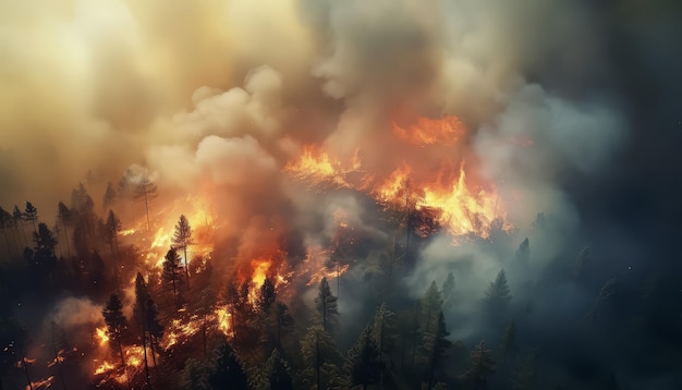 Brennende Wälder - Drohnenansicht auf die Katastrophe