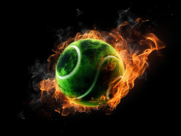 Foto brennender tennisball