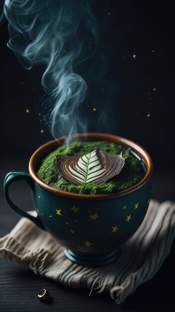 Brewing Imagination Estrellas de café y musgo verde