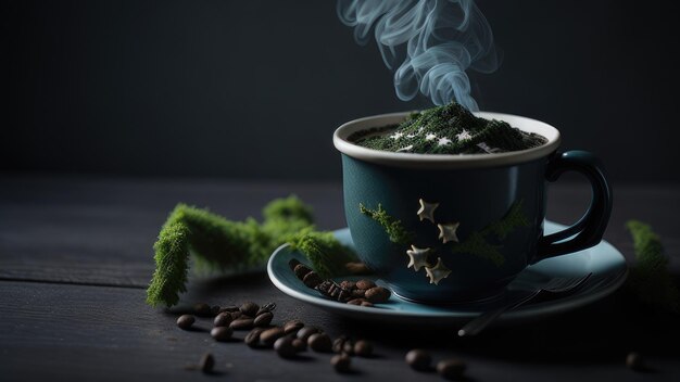 Brewing Imagination Estrellas de café y musgo verde