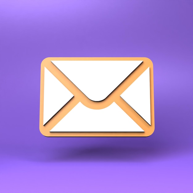 Brief- oder Nachrichtensymbol 3D-Darstellung