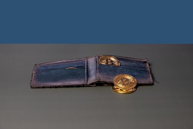 Brieftasche voller Bitcoins.