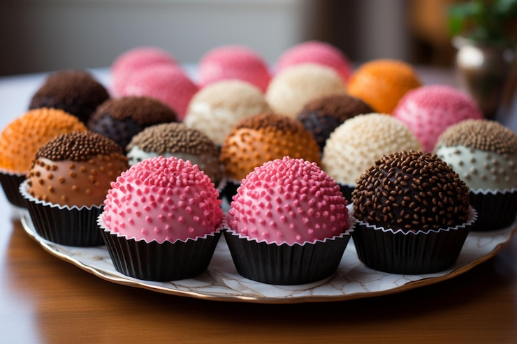 Foto brigadeiro em forros de cupcake