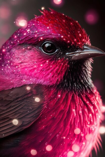 brilhante brilhante cristalino pássaro magenta lindo imagem gerada por IA