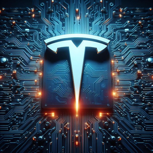 brilhante design sustentável logotipo da tesla um símbolo de inovação em transporte elétrico verde