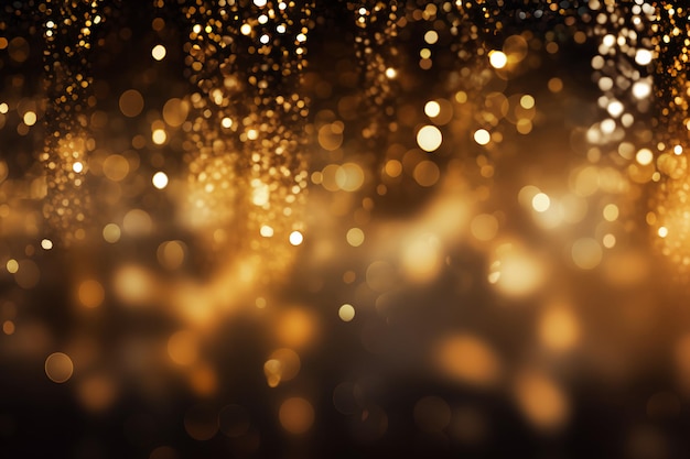 brilhantes luzes vintage fundo dourado e preto desfocado