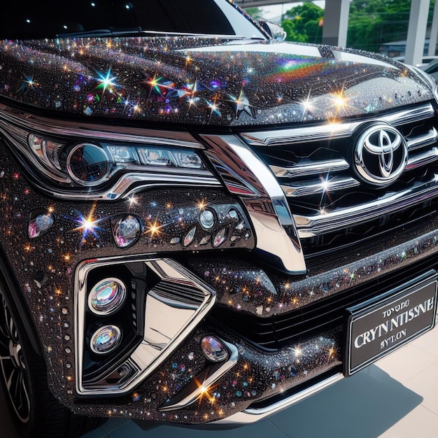 brilhantismo preto uma imagem cativante mostrando o brilho de cristal preto cintilante Toyota Fortuner