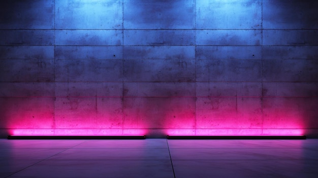 brilho de luzes de néon na parede para texto de fundo abstrato néon uv luz ultravioleta e azul