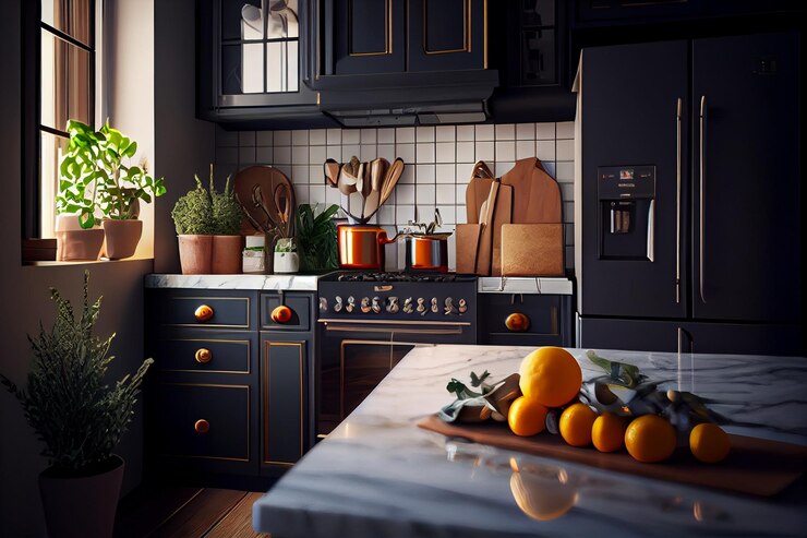 Brillante cocina orgánica y modernagenerativa ai
